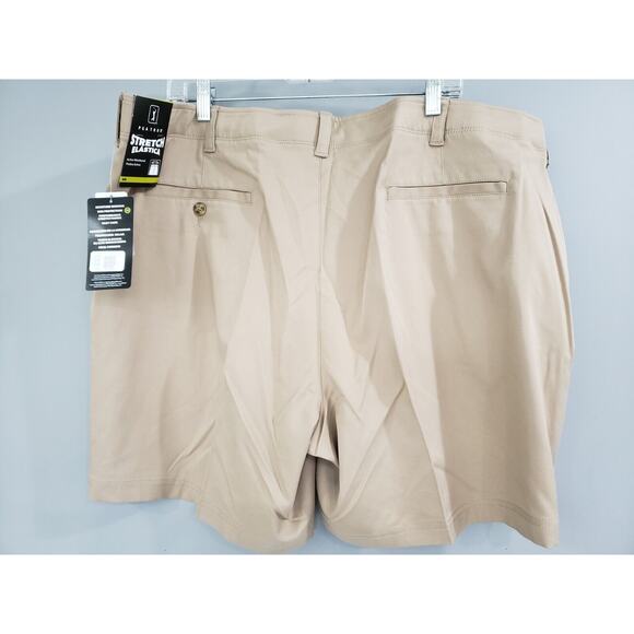 NEW Size 44 PGA Tour Shorts Flat Front Active Waistband Chinchilla Khaki Mens - Picture 3 of 4